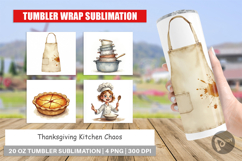 Tumbler Watercolor Thanksgiving Kitchen Chaos Product Image 1