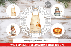 Wind Spinner Watercolor Thanksgiving Kitchen Chaos Product Image 1
