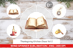 Wind Spinner Watercolor Thanksgiving Kitchen Chaos Product Image 1