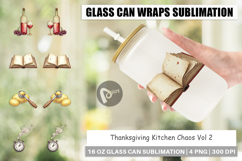 Glass Can Watercolor Thanksgiving Kitchen Chaos Product Image 1