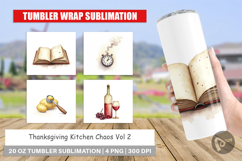 Tumbler Watercolor Thanksgiving Kitchen Chaos Product Image 1