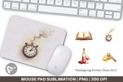 Mouse Pad Watercolor Thanksgiving Kitchen Chaos Product Image 1