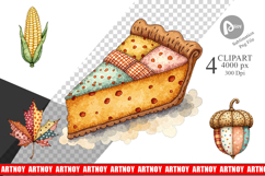 Thanksgiving Patchwork Clipart Product Image 1