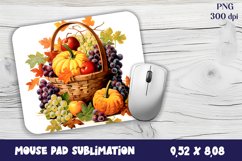 Autumn Mouse Pad Sublimation Design, Fall Pumpkins PNG Product Image 1