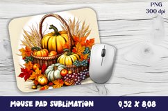 Autumn Mouse Pad Sublimation Design, Fall Pumpkins PNG Product Image 1