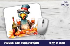 Autumn Mouse Pad Sublimation Design, Fall Pumpkins PNG Product Image 1