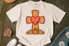 Thanksgiving Pumpkin PNG, Jesus Cross Sublimation PNG Design Product Image 2