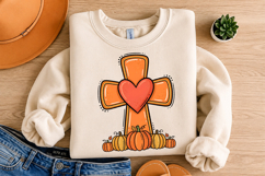 Thanksgiving Pumpkin PNG, Jesus Cross Sublimation PNG Design Product Image 4