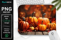 Thanksgiving Pumpkins and Fall Leaves Mouse Pad Product Image 1