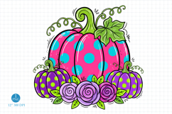 Thanksgiving Pumpkins PNG, Fall Harvest Sublimation Design Product Image 1