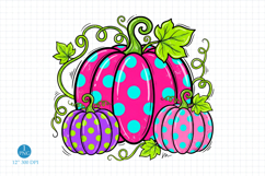 Thanksgiving Pumpkins Sublimation PNG Product Image 1