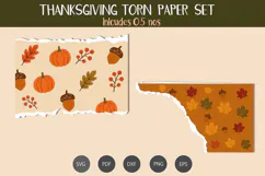 Thanksgiving Torn Paper SVG Product Image 3