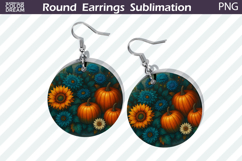 Thanksgiving Round Earrings | Pumpkin Floral Earring Product Image 1