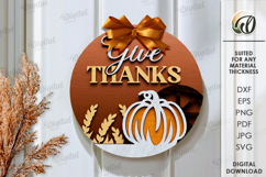 Thanksgiving round signs Bundle Laser Cut. Wall decor SVG Product Image 7