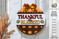 Thanksgiving round signs Bundle Laser Cut. Wall decor SVG Product Image 10