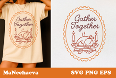 Fall Thanksgiving Postage Stamp SVG | Gather Together Product Image 1