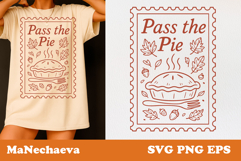 Fall Thanksgiving Postage Stamp SVG | Pass the Pie Product Image 1