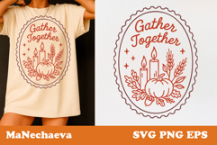 Fall Thanksgiving Postage Stamp SVG | Gather Together Product Image 1