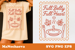 Fall Thanksgiving Postage Stamp SVG | Full Belly Full Heart Product Image 1