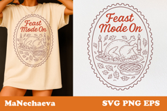 Fall Thanksgiving Postage Stamp SVG | Feast Mode On Product Image 1