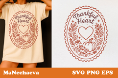 Fall Thanksgiving Postage Stamp SVG | Thankful Heart Product Image 1