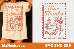 Fall Thanksgiving Postage Stamp SVG | Give Thanks Product Image 1