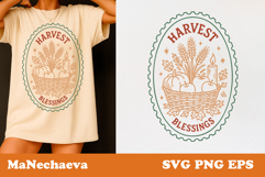 Fall Thanksgiving Postage Stamp SVG | Harvest Blessings Product Image 1