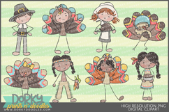 Holiday Stick Kids Clipart Christmas, Easter, Halloween, Etc Product Image 9