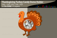 Thanksgiving turkey candy dome SVG Product Image 2