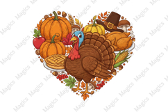 Thanksgiving Turkey Heart PNG Product Image 1