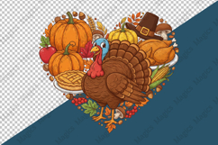 Thanksgiving Turkey Heart PNG Product Image 4