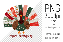 Thanksgiving Turkey Patchwork Clipart. Perfect for Thanksgiving crafts, digital scrapbooking, stickers, greeting cards, DIY decor, and sublimation printing.