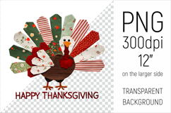 Thanksgiving Turkey Patchwork Clipart. Perfect for Thanksgiving crafts, digital scrapbooking, stickers, greeting cards, DIY decor, and sublimation printing.