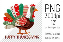 Thanksgiving Turkey Patchwork Clipart. Perfect for Thanksgiving crafts, digital scrapbooking, stickers, greeting cards, DIY decor, and sublimation printing.
