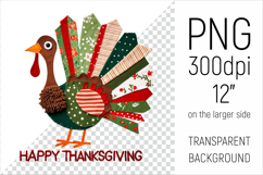 Thanksgiving Turkey Patchwork Clipart. Perfect for Thanksgiving crafts, digital scrapbooking, stickers, greeting cards, DIY decor, and sublimation printing.