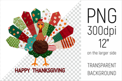 Thanksgiving Turkey Patchwork Clipart. Perfect for Thanksgiving crafts, digital scrapbooking, stickers, greeting cards, DIY decor, and sublimation printing.