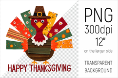Thanksgiving Turkey Patchwork Clipart. Perfect for Thanksgiving crafts, digital scrapbooking, stickers, greeting cards, DIY decor, and sublimation printing.