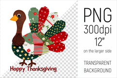 Thanksgiving Turkey Patchwork Clipart. Perfect for Thanksgiving crafts, digital scrapbooking, stickers, greeting cards, DIY decor, and sublimation printing.