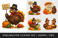 Thanksgiving clipart printable sublimation design png Product Image 1