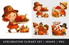 Thanksgiving clipart printable sublimation design png Product Image 1