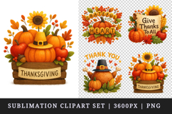 Thanksgiving clipart printable sublimation design png Product Image 1
