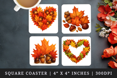 Thanksgiving square coaster sublimation, coasters design Product Image 1
