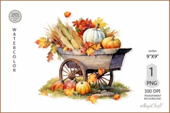 Wheelbarrow Autumn png| Thanksgiving png | Harvest Pumpkins Product Image 1