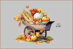 Wheelbarrow Autumn png| Thanksgiving png | Harvest Pumpkins Product Image 2