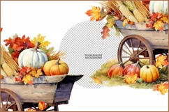 Wheelbarrow Autumn png| Thanksgiving png | Harvest Pumpkins Product Image 3