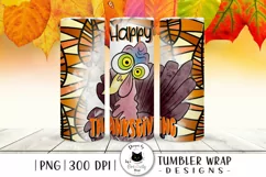 thanksgiving tumbler wrap with funny turkey 