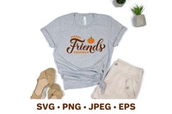 Happy Friends giving. Thanksgiving quote. Friendsgiving SVG Product Image 2