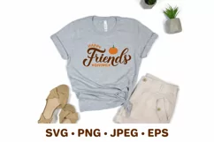Happy Friends giving. Thanksgiving quote. Friendsgiving SVG Product Image 2