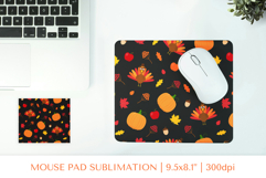 Thanksgiving mouse pad sublimation design. Fall mousepad 03 Product Image 1