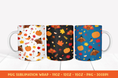 Thanksgiving Mug Wrap Sublimation. Thanksgiving Mug Designs Product Image 1